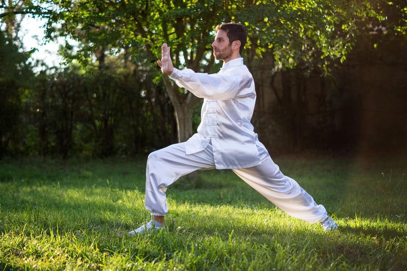 Senior Man Practicing Tai Chi